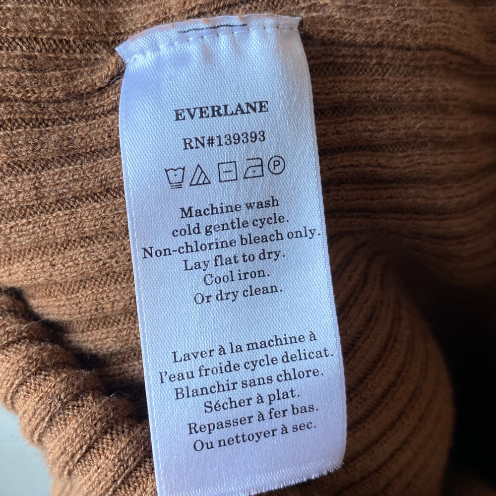 Everlane | Medium Burnt Orange Camel Cotton Wool Turtleneck Dress - Picture 7 of 9